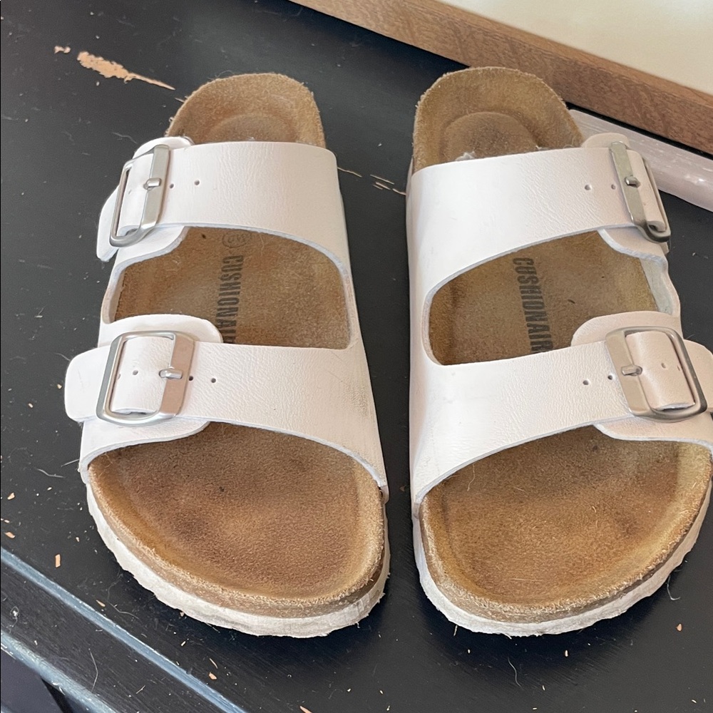 White Double Strap Sandals